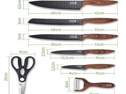 Knives set sizes Illustration