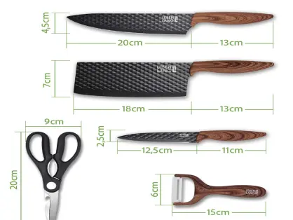 Knives set sizes Illustration